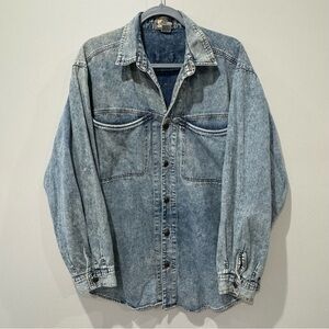 Vtg Union Wear United Harvest Utility Jacket Size Large Denim